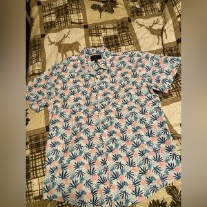 Nickel and Iron Men’s Button Down Pineapple Short Sleeve Shirt